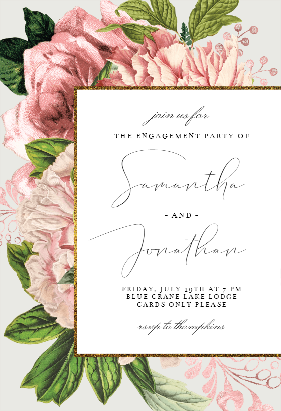 Wild Flowers Engagement Party Invitation Template (Free) Greetings Island